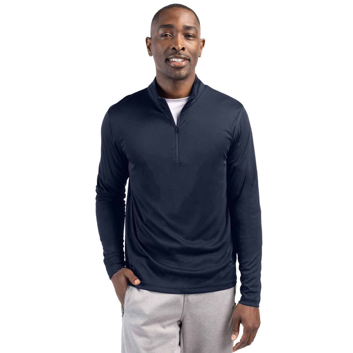 Clique Spin Solution-dyed Performance Interlock Mens Half Zip