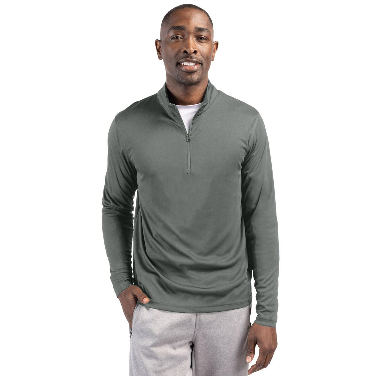Clique Spin Solution-dyed Performance Interlock Mens Half Zip
