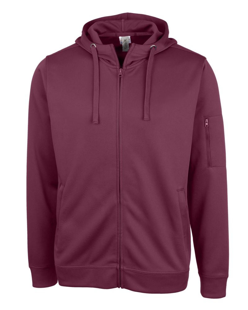 Clique Lift Solution-dyed Performance Unisex Full Zip Hooded Sweatshirt