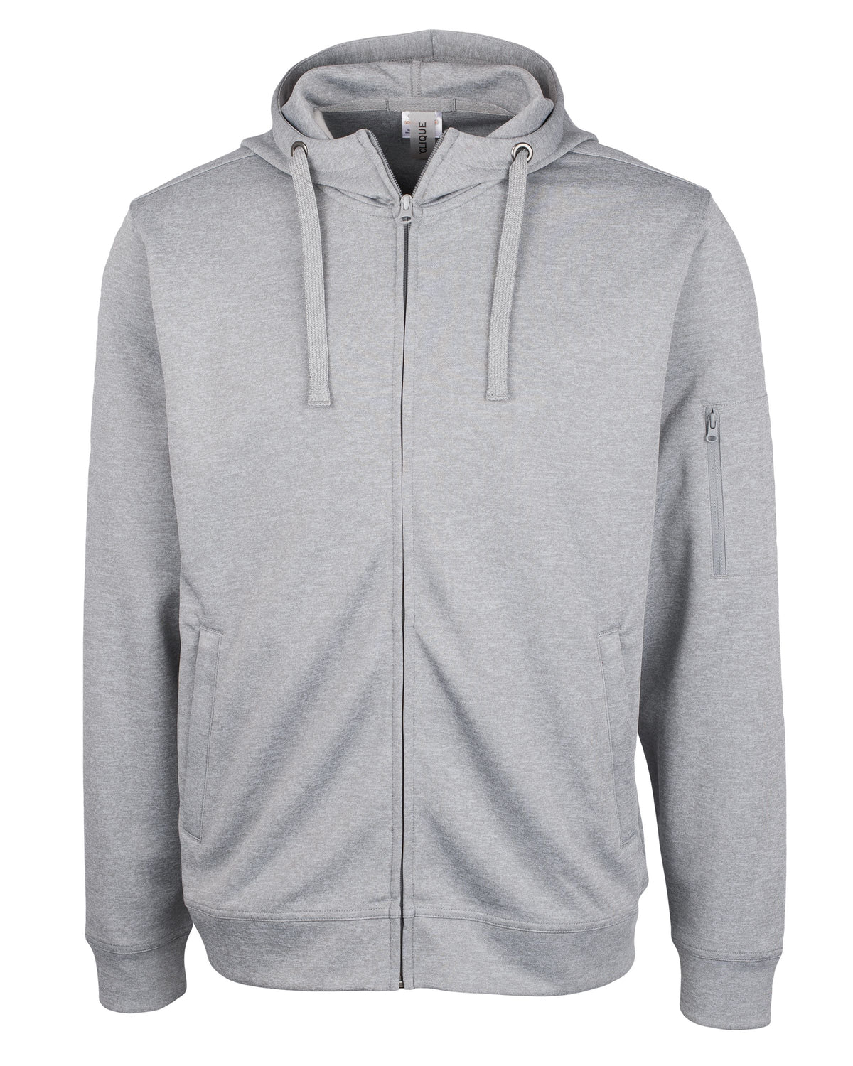 Clique Lift Solution-dyed Performance Unisex Full Zip Hooded Sweatshirt