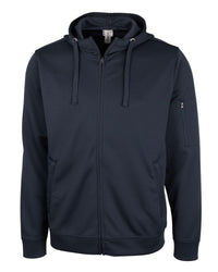 Clique Lift Solution-dyed Performance Unisex Full Zip Hooded Sweatshirt
