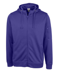 Clique Lift Solution-dyed Performance Unisex Full Zip Hooded Sweatshirt
