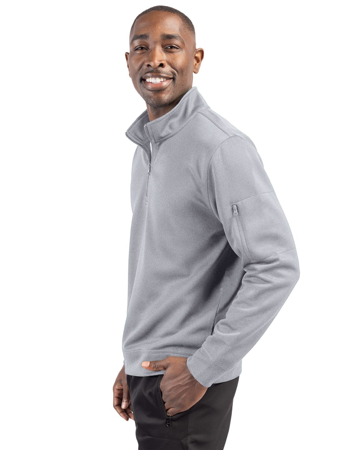 Clique Lift Solution-dyed Performance Unisex Half Zip Sweatshirt