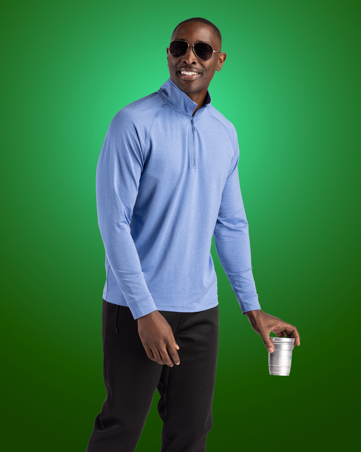 Clique Dash Recycled Mens Quarter Zip Sweatshirt