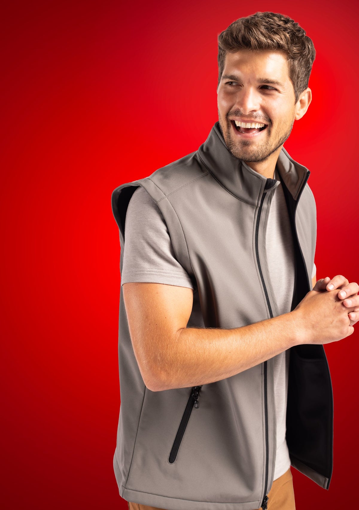 Clique Tempo Recycled Stretch Softshell Mens Full Zip Vest