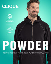 Clique Powder Recycled Fleece Mens Half Zip Sweatshirt