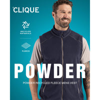 Clique Powder Recycled Fleece Mens Full Zip Vest