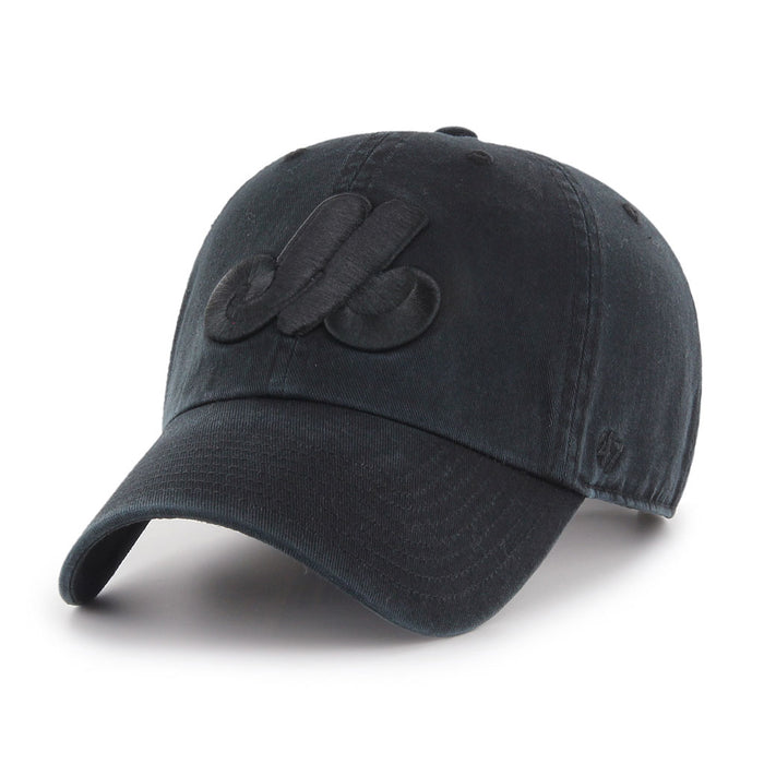 Montreal Expos '47 Clean Up Cap - Black on Black