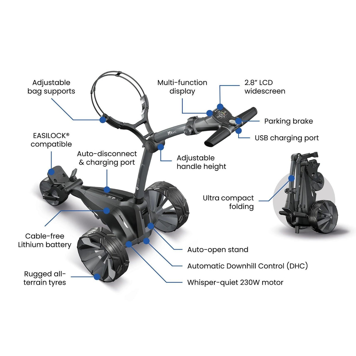 Motocaddy M1 DHC Ultra Lithium Electric Golf Cart
