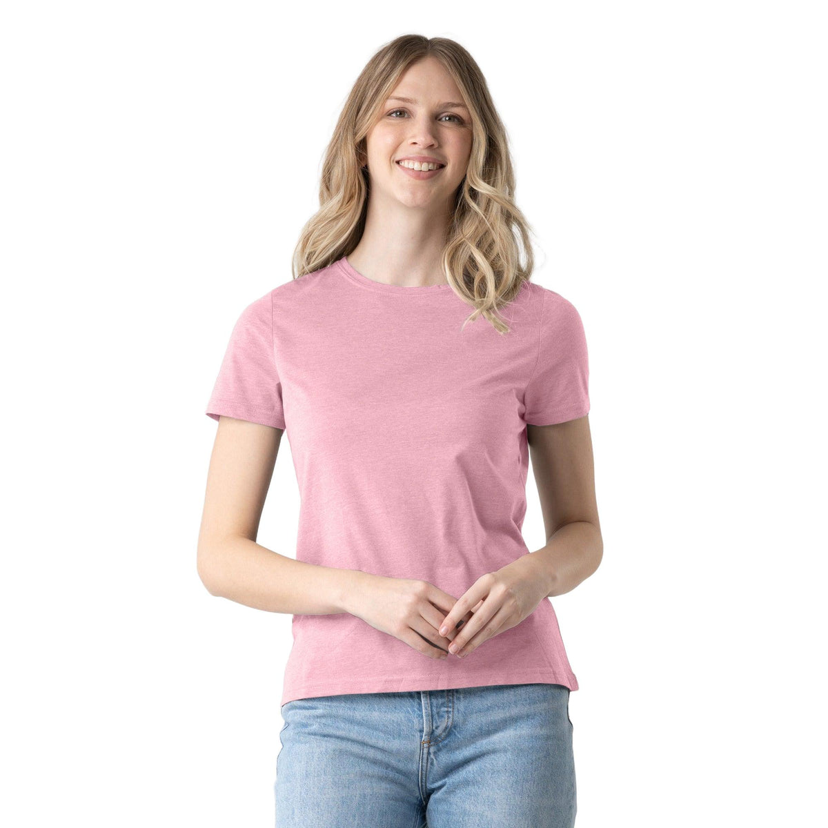 Levelwear Maddox Crew Neck Tee - Womens - Heather Hazy Pink