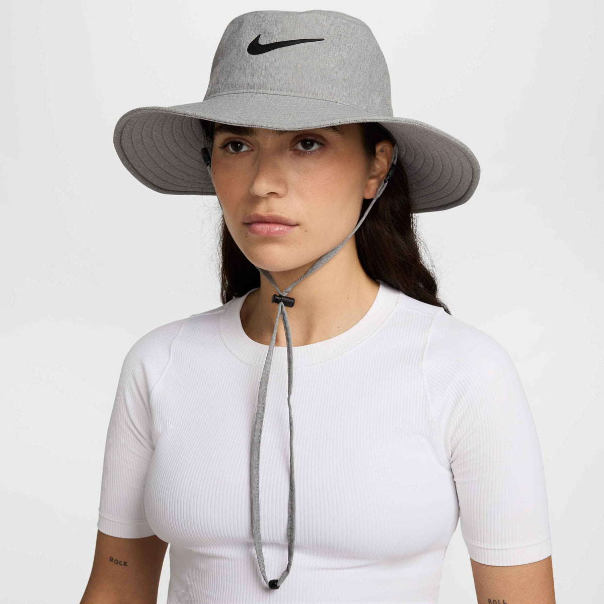 Nike Apex Dri-FIT UV Wide-Brim Bucket Hat - Light Smoke Grey / Black