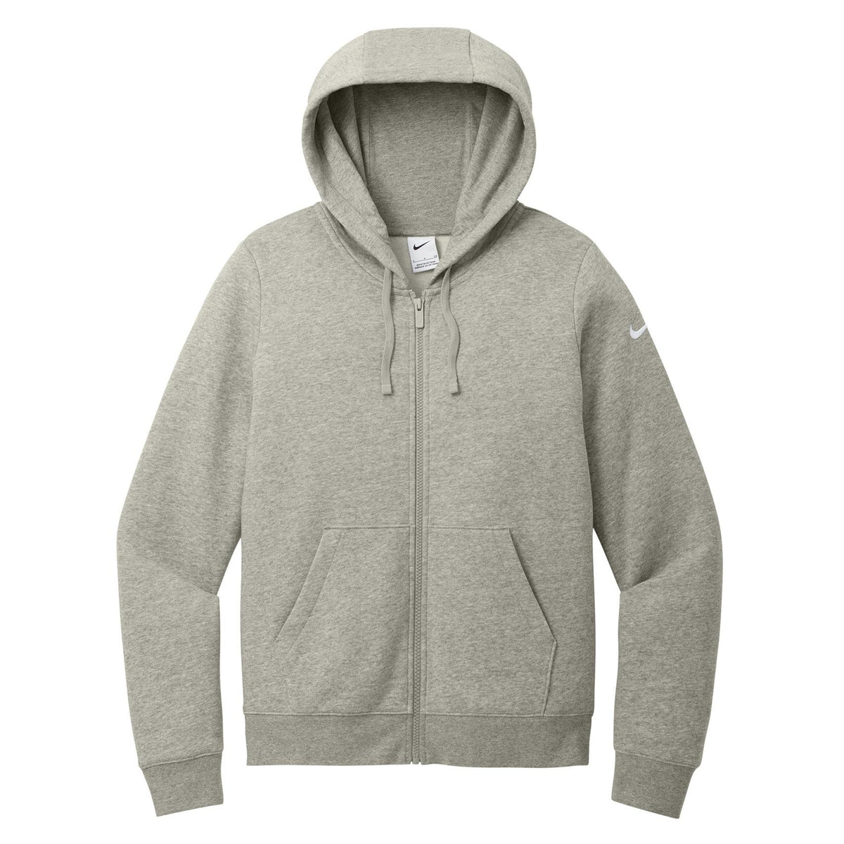 Nike Club Fleece Sleeve Swoosh Full Zip Hoodie - Women's - Dark Grey Heather