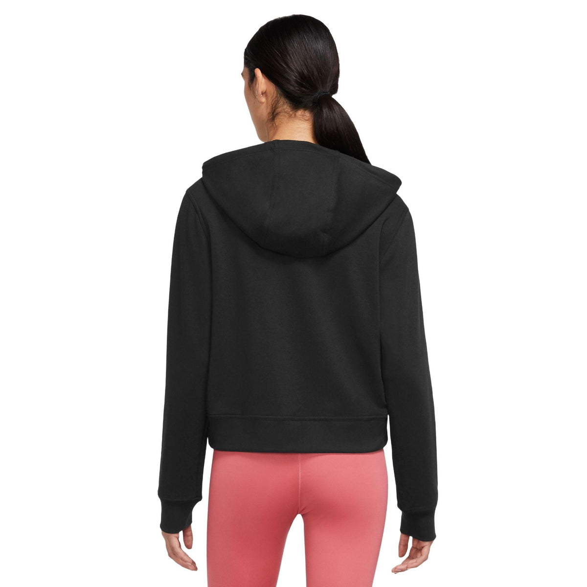 Nike Dri-FIT One Women's Full-Zip French Terry Hoodie - Black / White