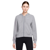 Nike Dri-FIT One Women's Full-Zip French Terry Hoodie - Carbon Heather / Black