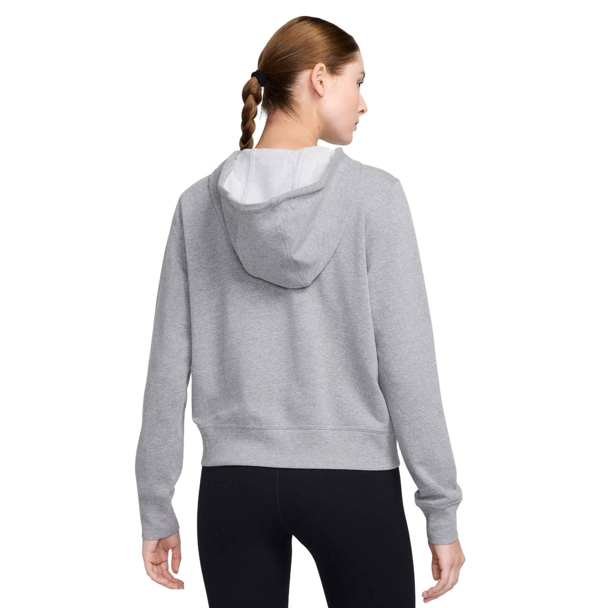 Nike Dri-FIT One Women's Full-Zip French Terry Hoodie - Carbon Heather / Black