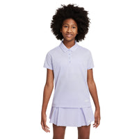 Nike Dri-FIT Victory Big Kids' (Girls') Golf Polo - Oxygen Purple / White
