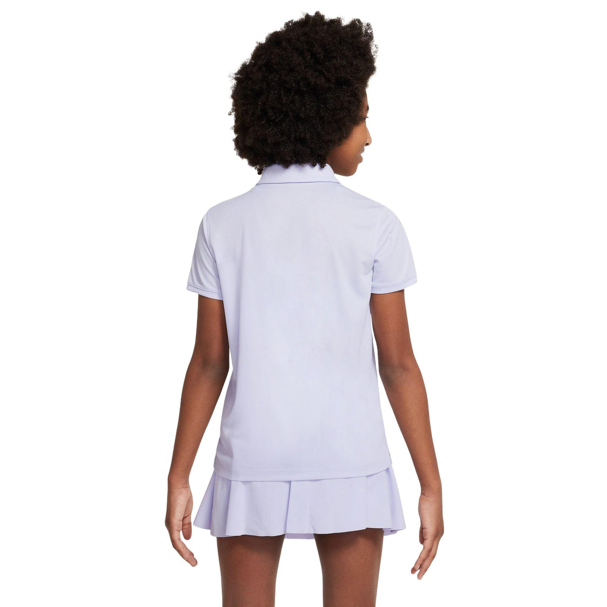 Nike Dri-FIT Victory Big Kids' (Girls') Golf Polo - Oxygen Purple / White