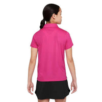 Nike Dri-FIT Victory Big Kids' (Girls') Golf Polo - Active Pink / White