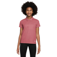 Nike Dri-FIT Victory Big Kids' (Girls') Golf Polo - Adobe / White