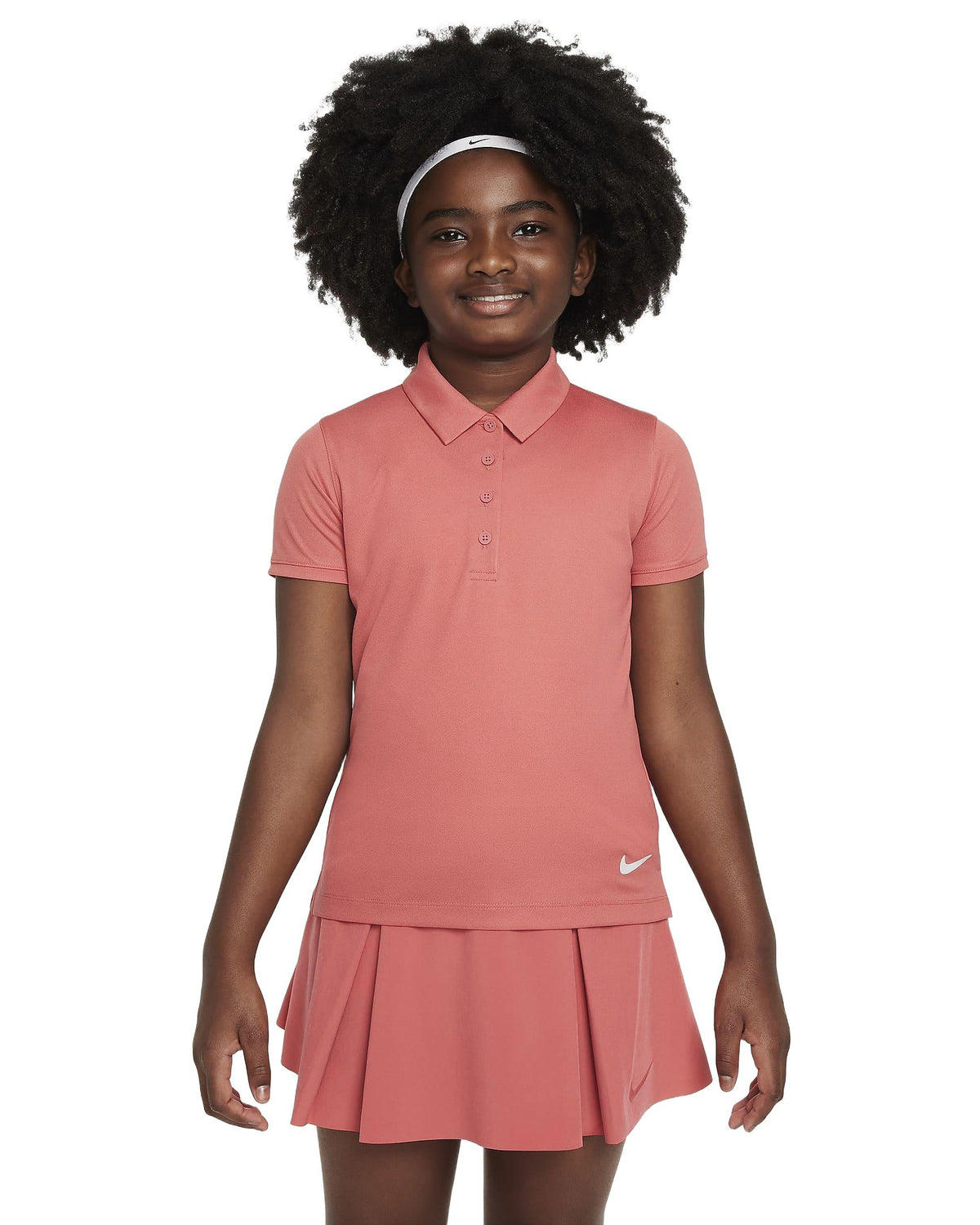 Nike Dri-FIT Victory Big Kids' (Girls') Golf Polo - Adobe / White