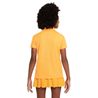 Nike Dri-FIT Victory Big Kids' (Girls') Golf Polo - Vivid Orange / White
