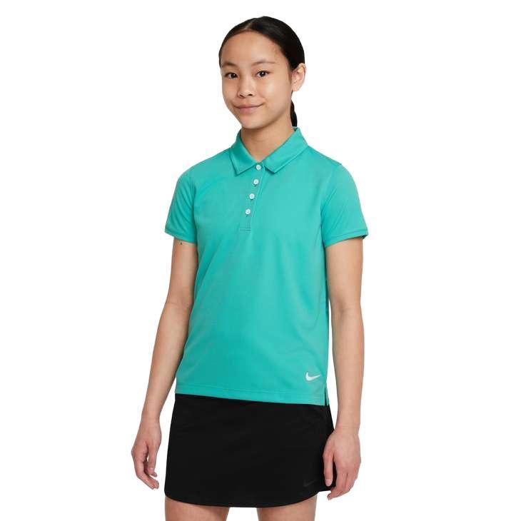 Nike Dri-FIT Victory Big Kids' (Girls') Golf Polo - Washed Teal / White