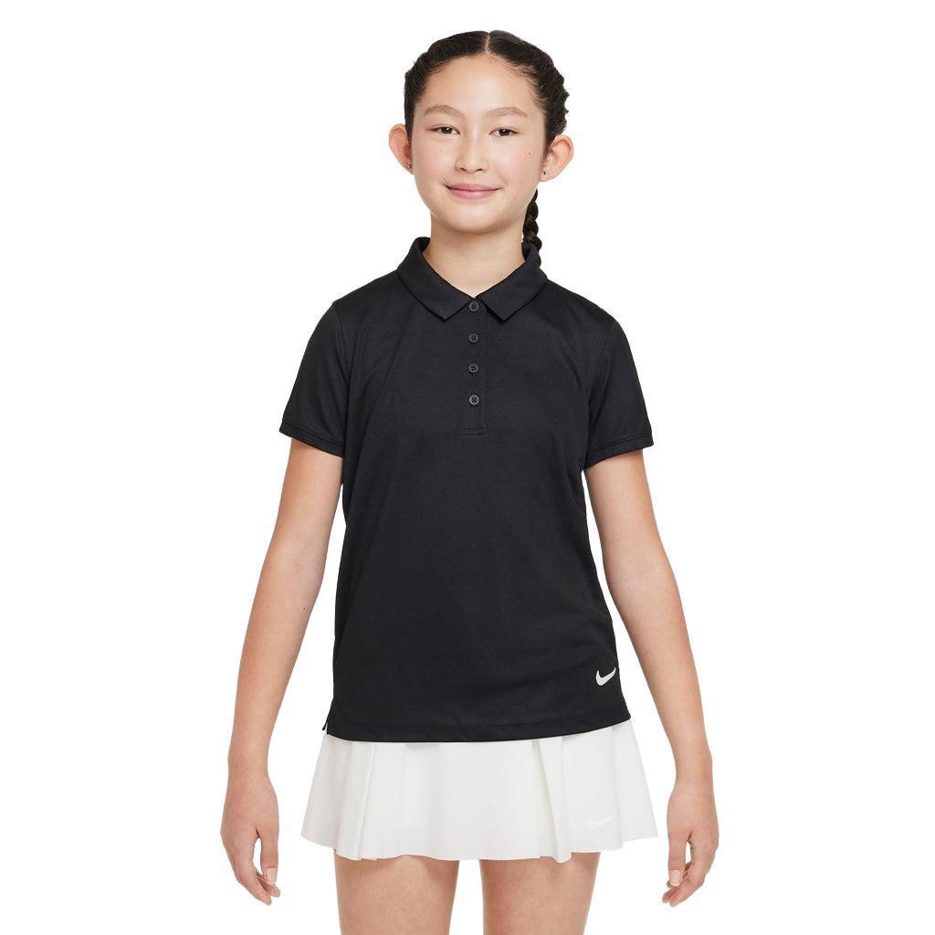 Nike Dri-FIT Victory Big Kids' (Girls') Golf Polo - Black / White