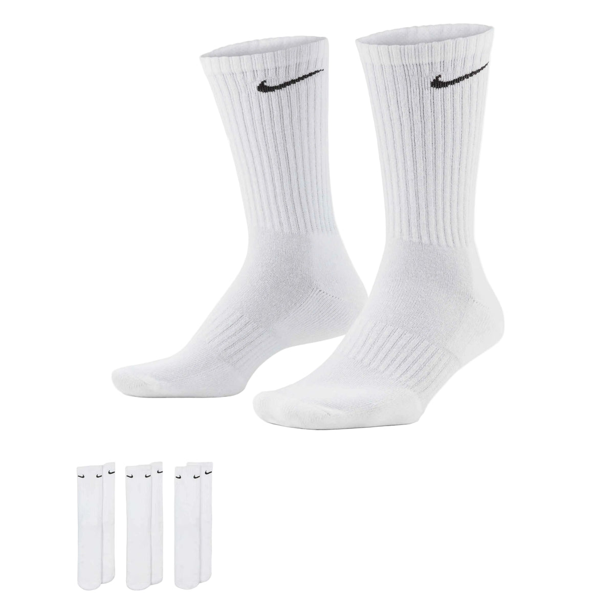 Nike Everyday Cushioned Crew Socks - White - 3 Pairs