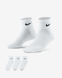 Nike Everyday Cushioned Training Ankle Socks (3 Pairs) - White / Black