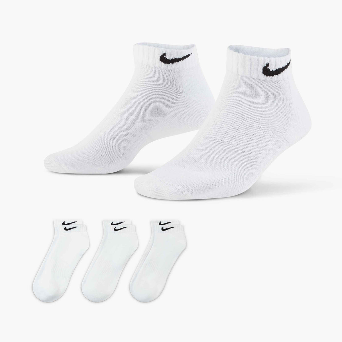 Nike Everyday Cushioned Training Low Socks (3 Pairs) - White / Black