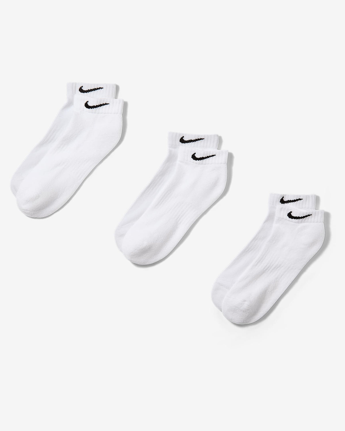 Nike Everyday Cushioned Training Low Socks (3 Pairs) - White / Black