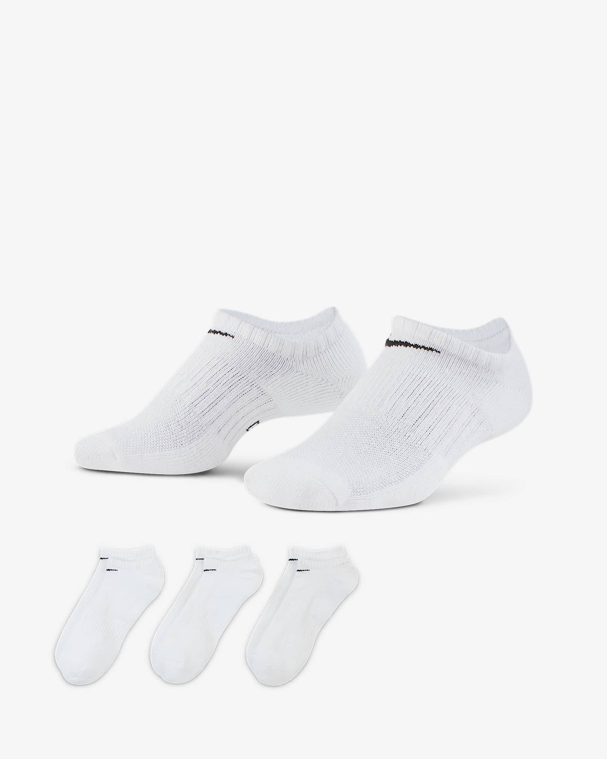 Nike Everyday Cushioned Training No-Show Socks (3 Pairs) - White / Black