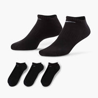 Nike Everyday Cushioned Training No-Show Socks (3 Pairs) - Black / White