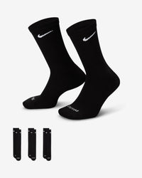 Nike Everyday Plus Cushioned Training Crew Socks (3 Pairs) - Black / White