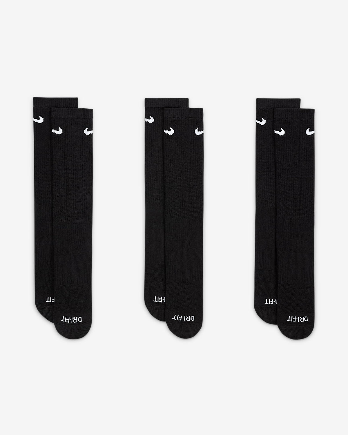 Nike Everyday Plus Cushioned Training Crew Socks (3 Pairs) - Black / White