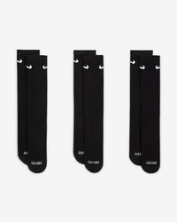 Nike Everyday Plus Cushioned Training Crew Socks (3 Pairs) - Black / White