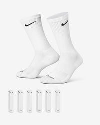 Nike Everyday Plus Cushioned Training Crew Socks (6 Pairs) - White / Black