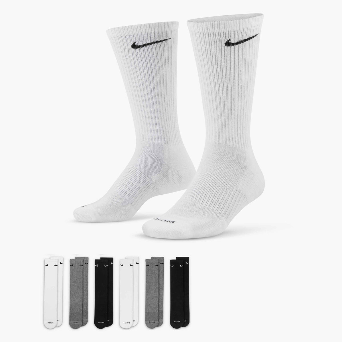 Nike Everyday Plus Cushioned Training Crew Socks (6 Pairs) - Multi-Color