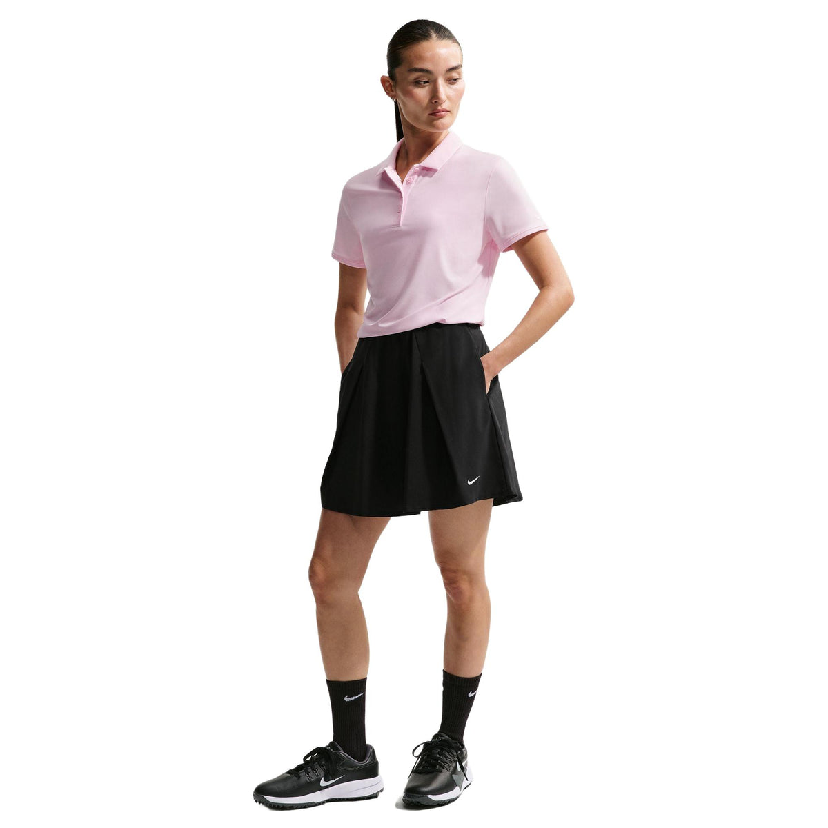 Nike Golf Club Women's Dri-FIT Flouncy Golf Skirt - Black / Sail