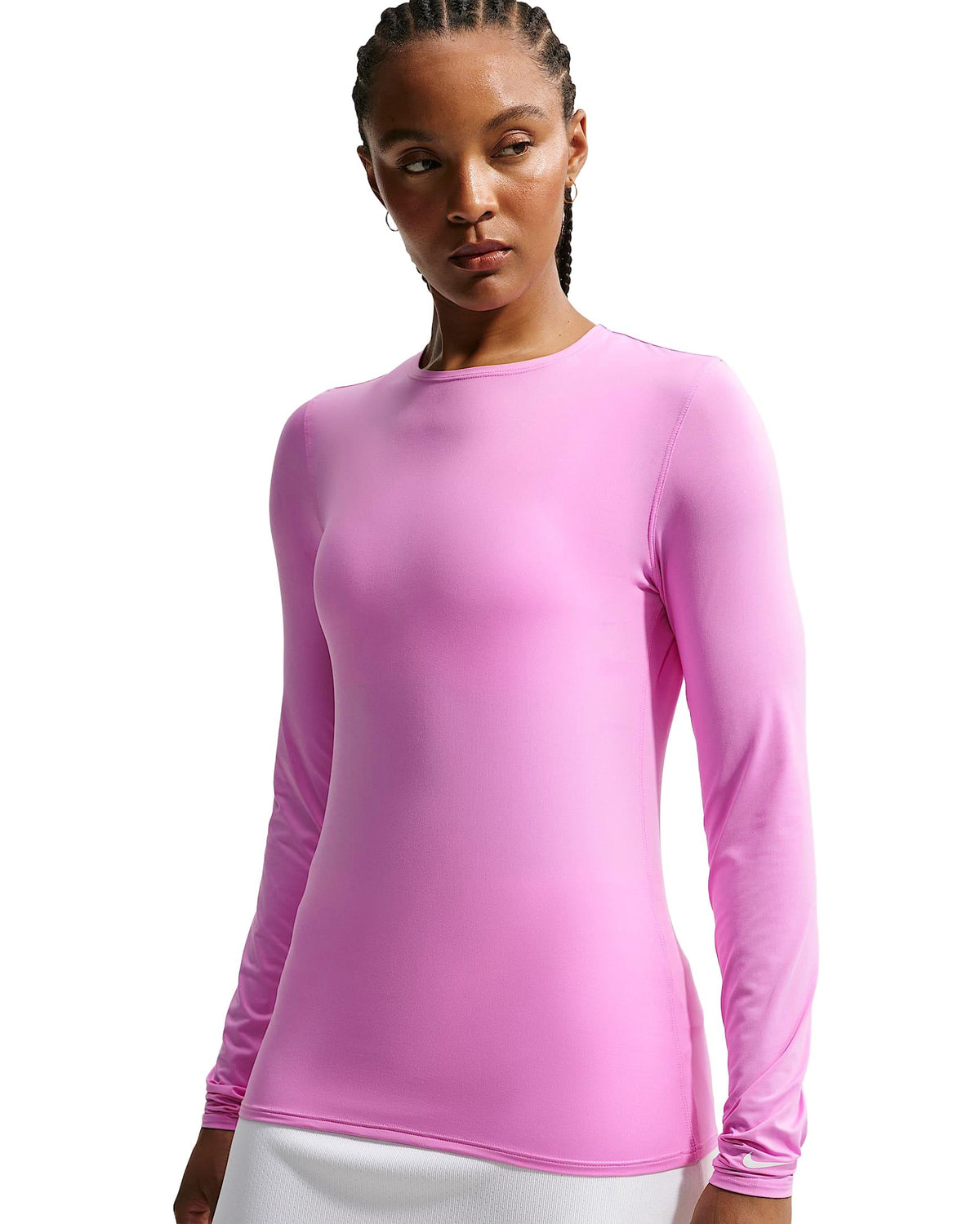 Nike Golf Club Women's Dri-FIT UV Long-Sleeve Golf Top - Light Magenta / White