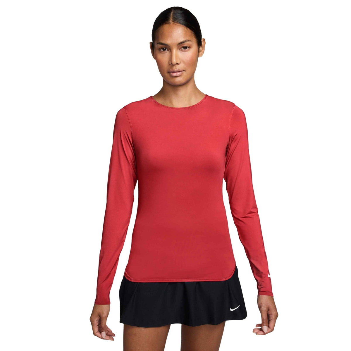 Nike Golf Club Women's Dri-FIT UV Long-Sleeve Golf Top - Lt Crimson / white