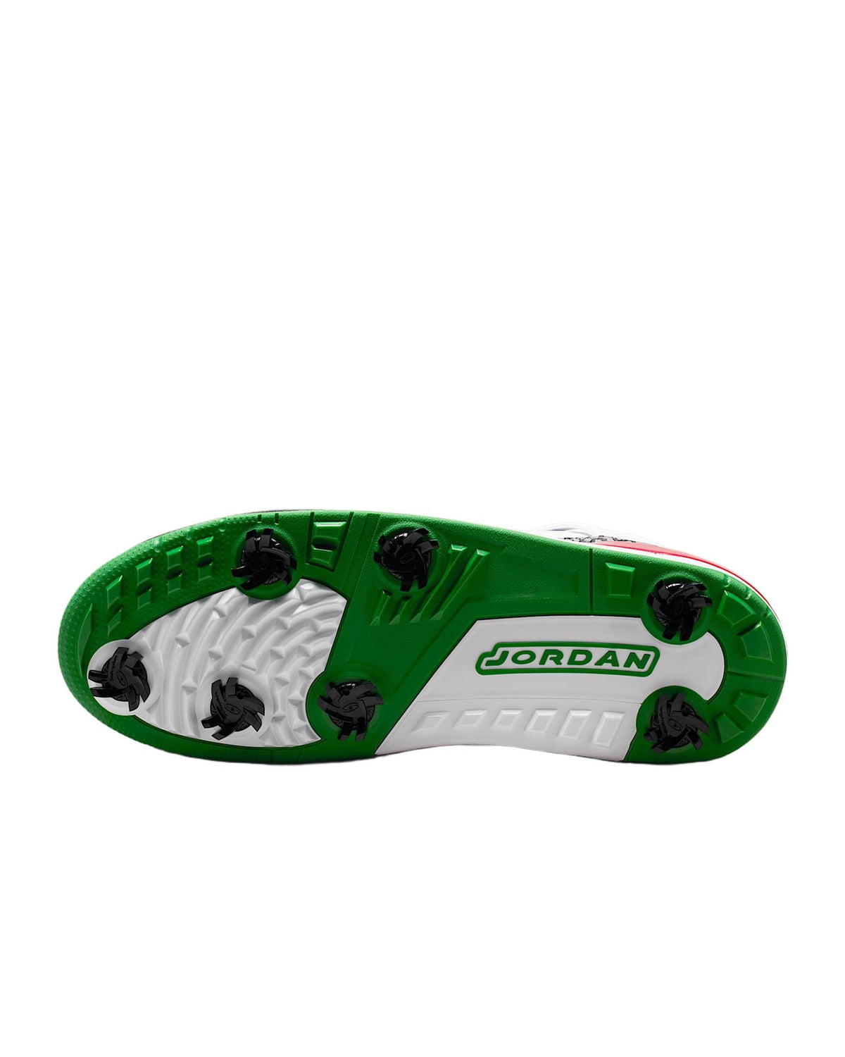 Nike Jordan Spizike G Golf Shoes - White / Classic Green / Cool Grey / Varsity Red