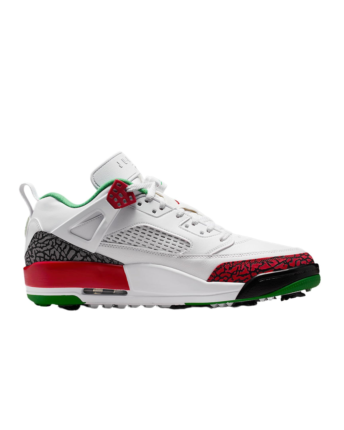 Nike Jordan Spizike G Golf Shoes - White / Classic Green / Cool Grey / Varsity Red
