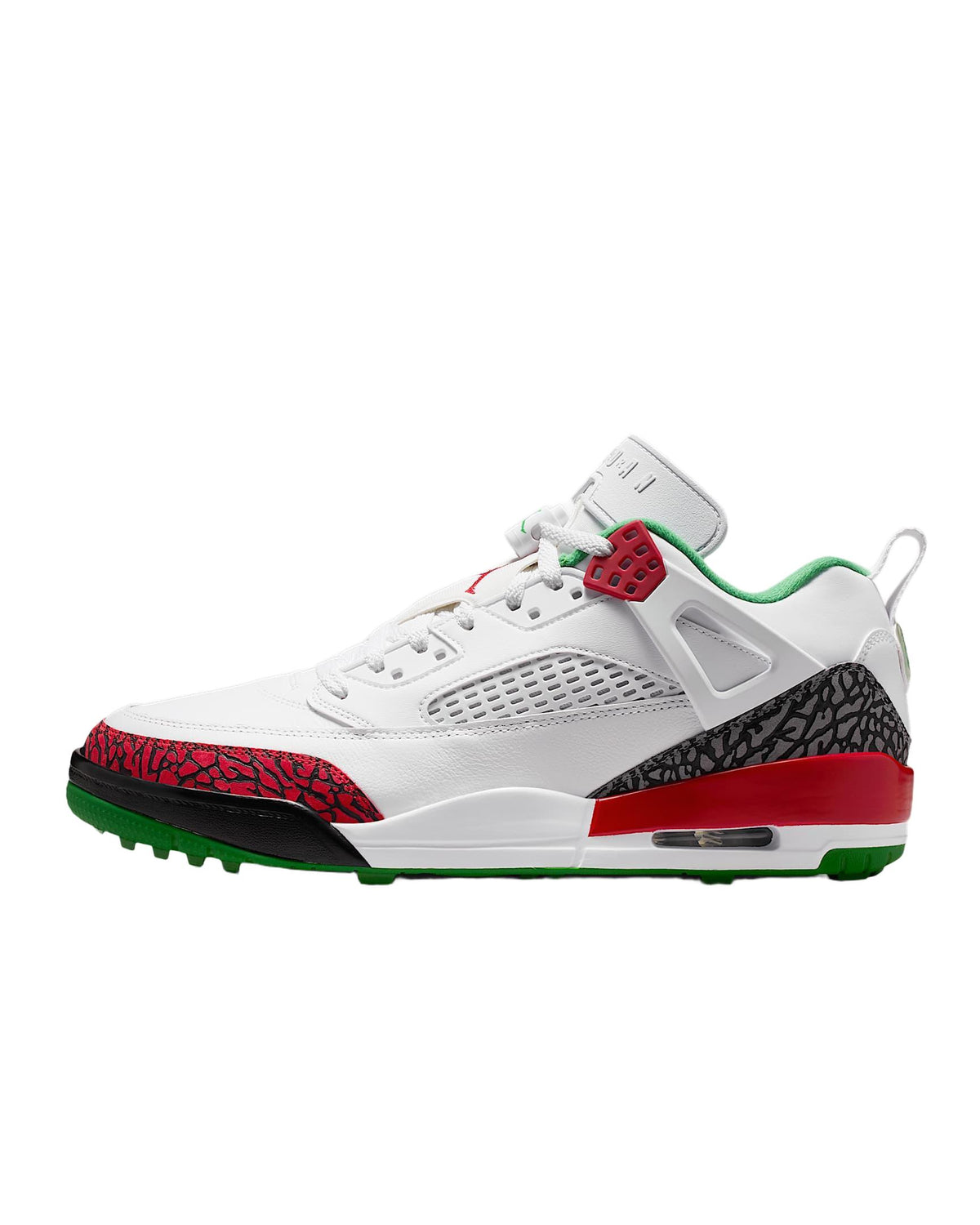 Nike Jordan Spizike G Golf Shoes - White / Classic Green / Cool Grey / Varsity Red
