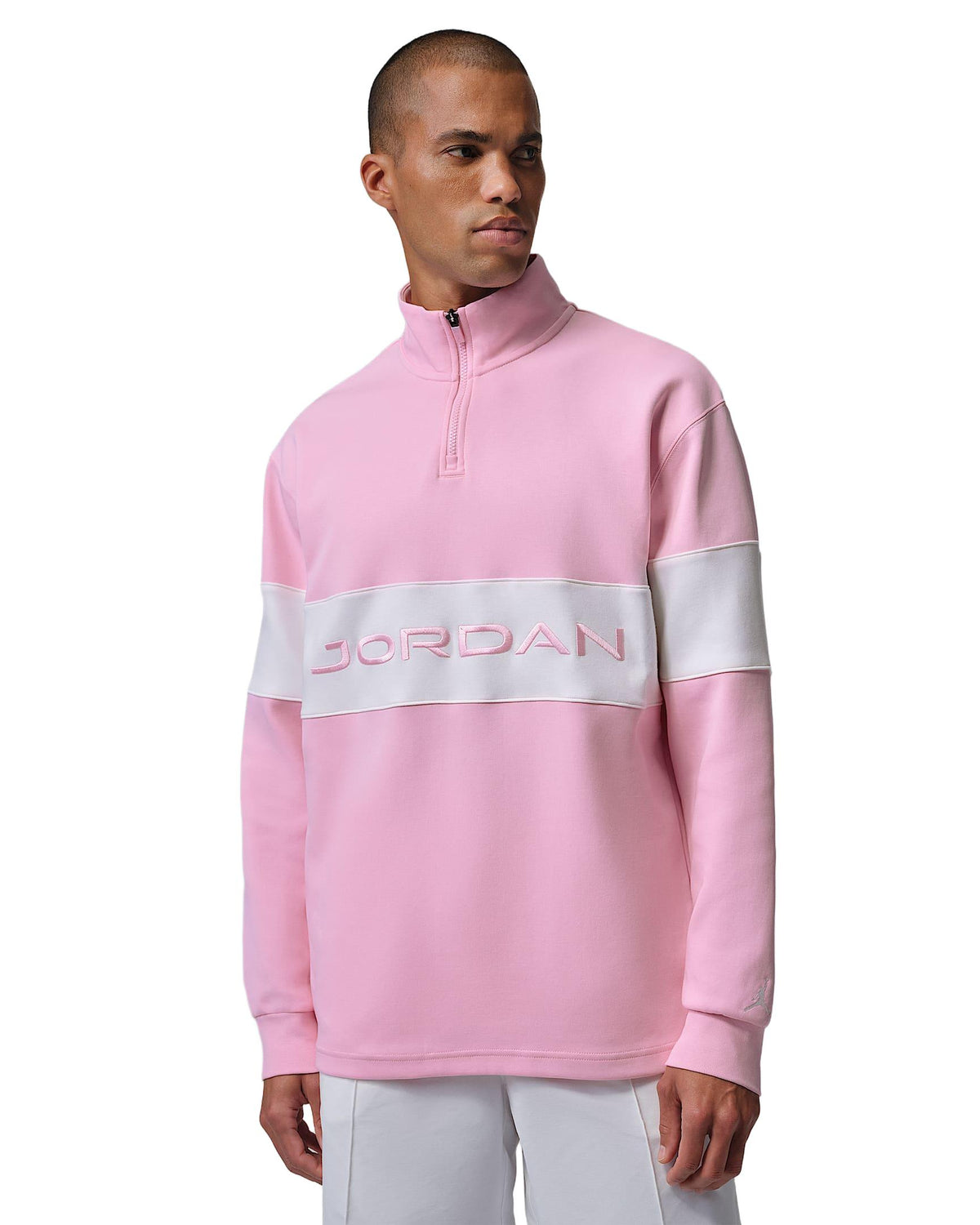Nike Jordan Sport Men's Dri-FIT 1/4-Zip Golf Top - Medium Soft Pink / Sail