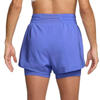 Nike One Women's Dri-FIT High-Waisted 3" 2-in-1 Shorts - Sapphire / white