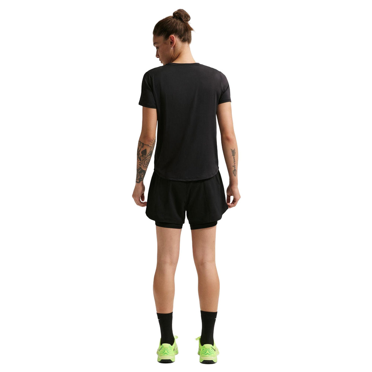 Nike One Women's Dri-FIT High-Waisted 3" 2-in-1 Shorts - Black / White