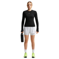 Nike One Women's Dri-FIT High-Waisted 3" 2-in-1 Shorts - White / Black