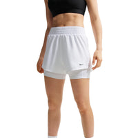 Nike One Women's Dri-FIT High-Waisted 3" 2-in-1 Shorts - White / Black