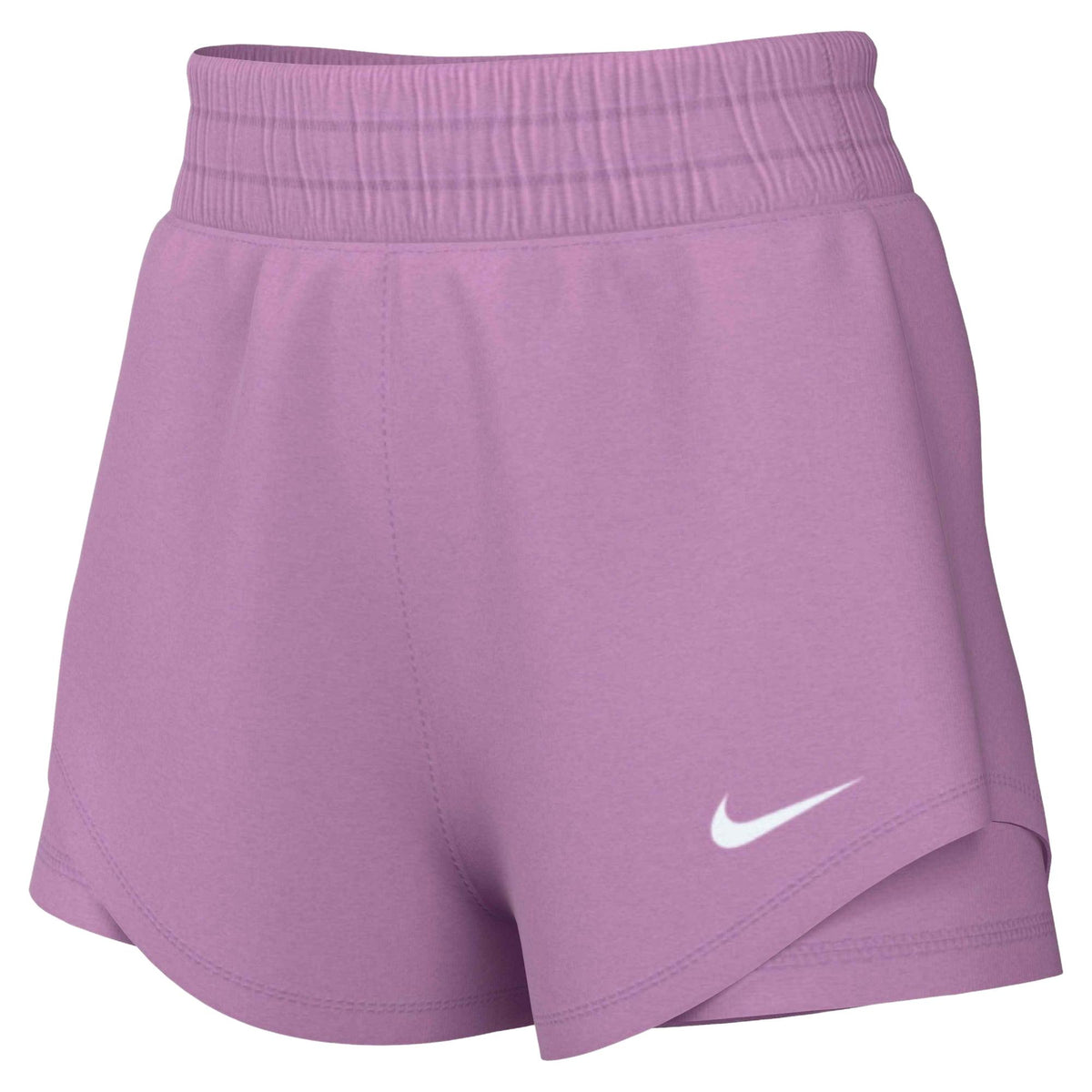 Nike One Women's Dri-FIT High-Waisted 3" 2-in-1 Shorts - Light Magenta / White